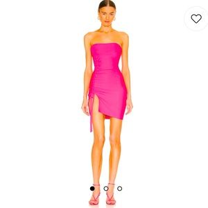H:ours Strapless Aimee Mini Dress in hot pink S